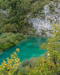Naklejka na ściany i meble Plitvice lake one of the most famous National Park in Croatia