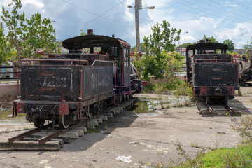 Abandoned locomotive park (