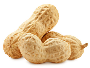 peanut isolated on white background, clipping path, full depth of field