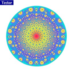 round mandala pattern with gradient and shine inside