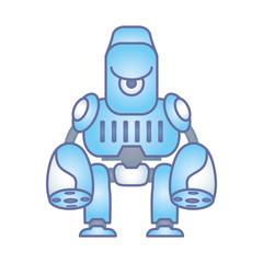 humanoid robot cyborg isolated icon