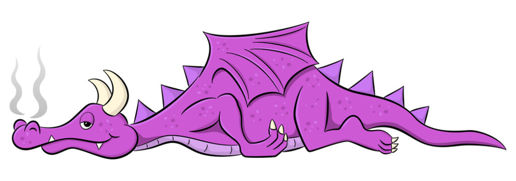 sleeping cartoon dragon