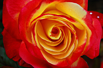 Fototapeta na wymiar Rosa roja y amarilla intenso