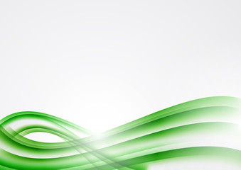 Abstract green curved lines on a white background. Modern template for your design.
