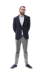 in full growth. portrait of a modern business man.