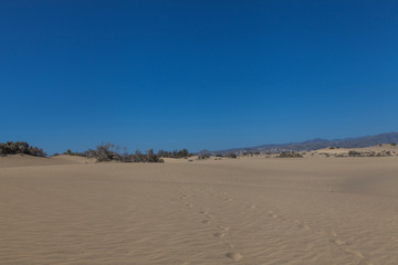 dunas de Mas Palomas con pisadas