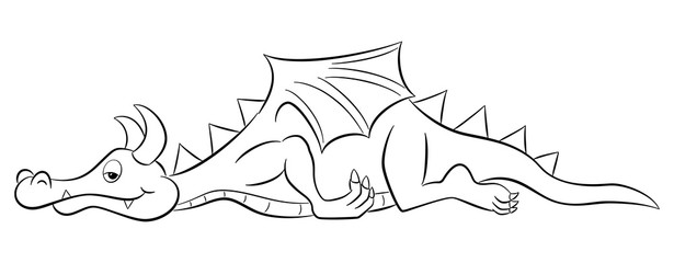 sleeping cartoon dragon