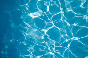 A close-up of sun reflections in pool water