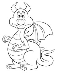 Obraz premium baffled cartoon dragon