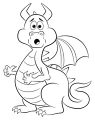 astonished cartoon dragon