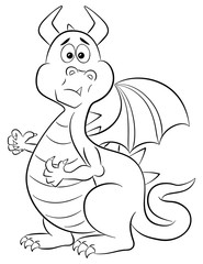 stunned cartoon dragon