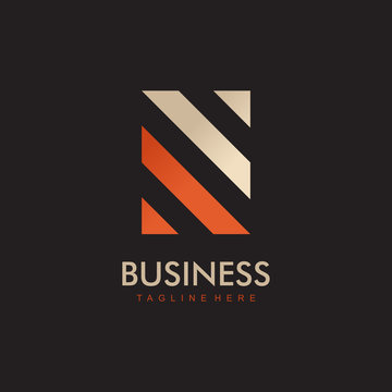 Abstract Stripped Letter N Logo Design Business Logo Concept Vector Illustration