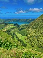 landscape with mountains and clouds