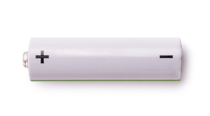 Side view of blank rechargeable battery