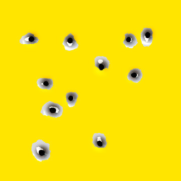 bullet holes yellow