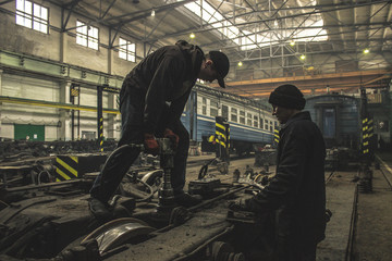 railway transport repair, electric train repair, peace, labor, may, men's work, railway depot