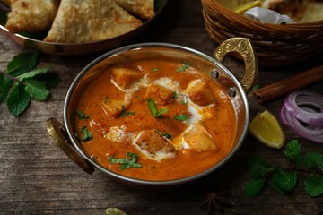 Paneer Butter Masala with Rot i- Diwali special Indian vegetarian meal
