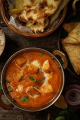 Paneer Butter Masala with Rot i- Diwali special Indian vegetarian meal