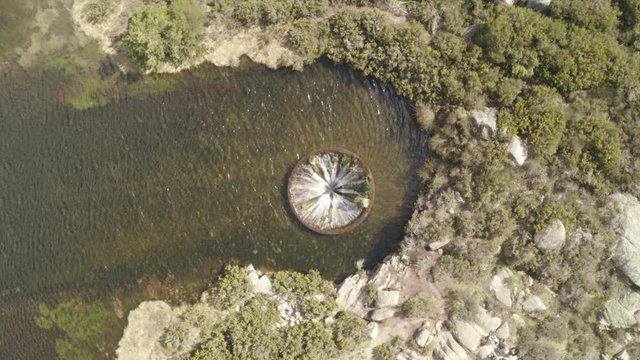 Aerial drone view of Covao dos Conchos in Serra da Estrela, Portugal