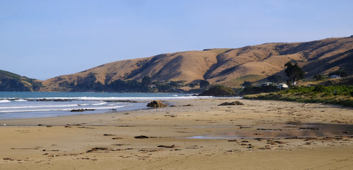 Fototapeta na wymiar Kaka Point Beach & Nugget Point headland, Catlins, Southland, New Zealand