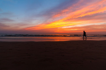 Fototapeta na wymiar Sunset from the beach late evening