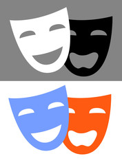 theatrical masks realistic vector illustration