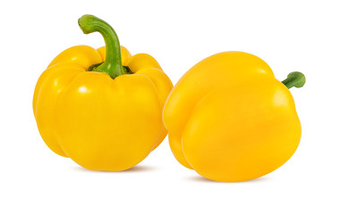 Yellow peppers  isolated.  With clipping path.