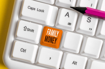 Handwriting text Family Money. Conceptual photo the inherited wealth of established upperclass...