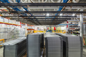 Metal shelves for storage racks. Products of the plant for the production of metal profiles,...