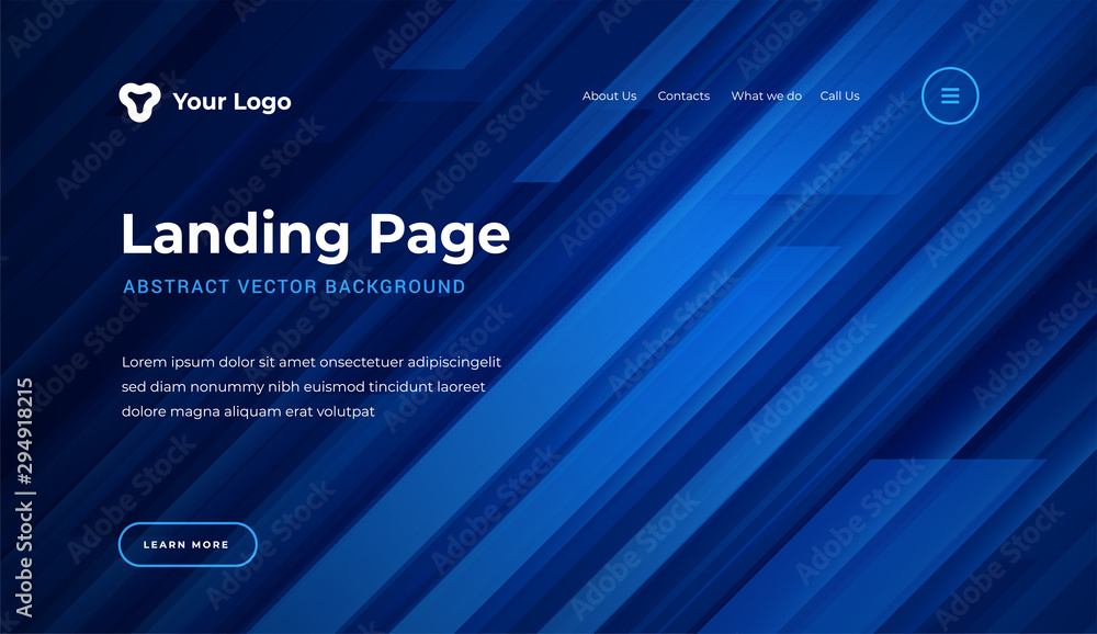 Wall mural abstract background dynamic geometric shapes website landing page or banner template modern style ve