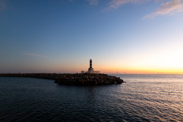 A view of a lighthouse at the entrance to the Marina of Varadero, one of the most famous beaches in the world.