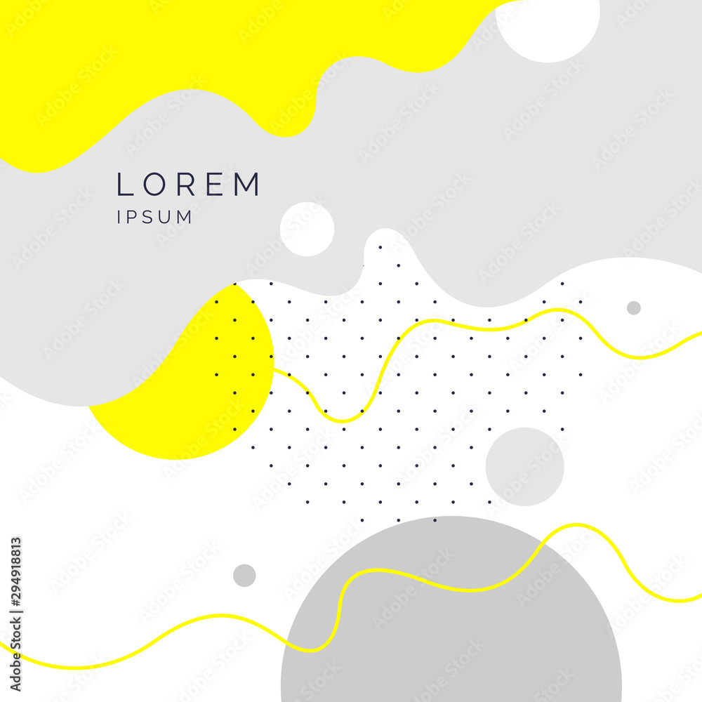 Poster trendy abstract background. composition of amorphous forms and lines.