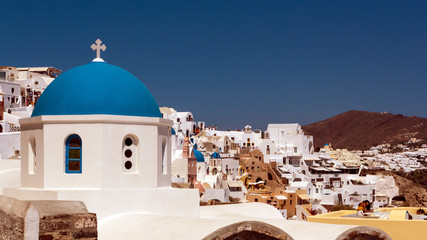 The Oia's village on the cliff in Santorini's island, Greece