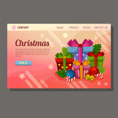 christmas sale education landing page present gift