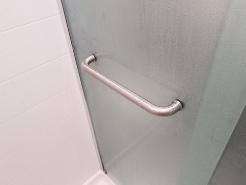glass sliding doors for shower with handle