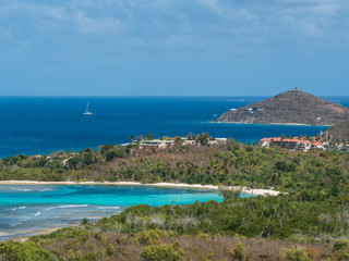 Fototapeta na wymiar Panorama of Caribbean Sea and Virgin Islands