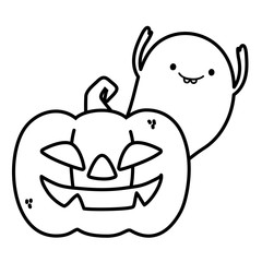 trick or treat - happy halloween line image
