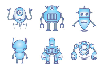 bundle of robots cyborg set icons