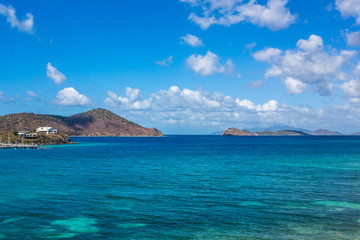 Panorama of Caribbean Sea and Virgin Islands