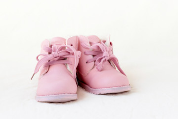 Baby pink shoes. Shoes for the girl.