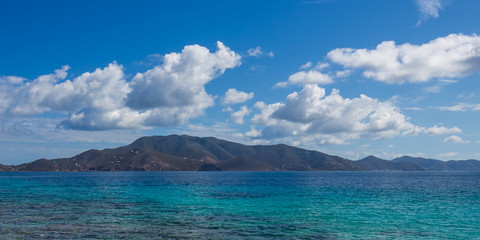 Naklejka na ściany i meble Panorama of Caribbean Sea and Virgin Islands