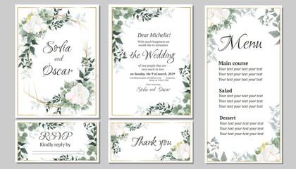 Fototapeta na wymiar set of orchid invitation cards for your text 