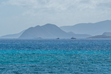 Panorama of Caribbean Sea and Virgin Islands