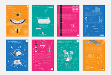 Naklejka premium Template brochures, flyers, business presentations. Modern flat line style, layout in A4 size