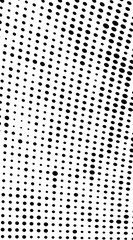 Abstract halftone background. Waves of dots black on white. Vector grunge pattern. Chaotic pop art texture