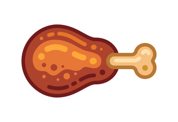 chicken thighs icon, vector fried chicken icon, isolated chicken legs