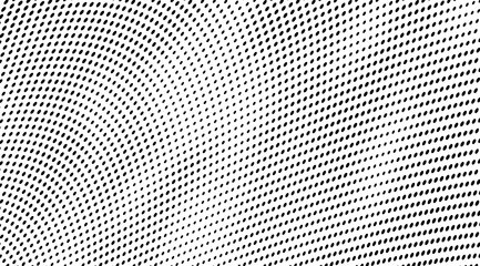 Abstract halftone background. Waves of dots black on white. Vector grunge pattern. Chaotic pop art texture