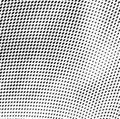 Abstract halftone background. Waves of dots black on white. Vector grunge pattern. Chaotic pop art texture