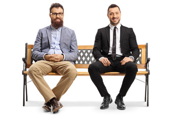 Two men sitting on a bench