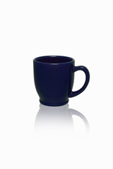 blue cup on a white background